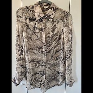 L AGENCE Snake Print Shirt In Neutrals